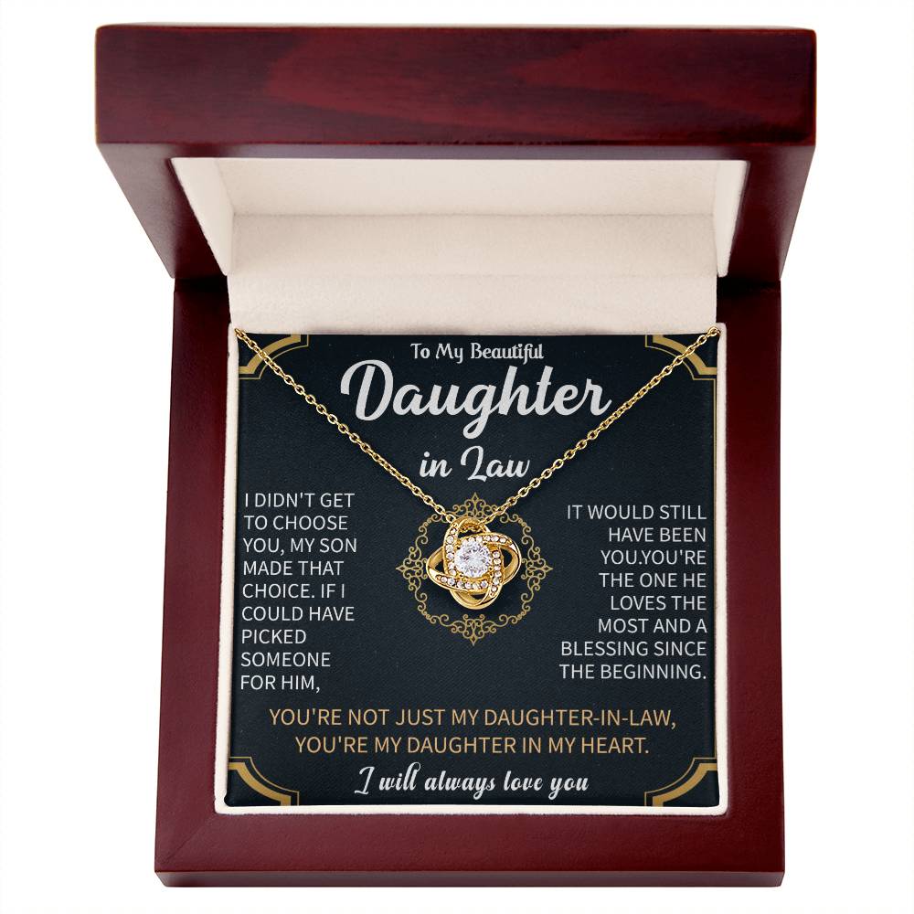 premium quality love knot necklace designed for daughter in law